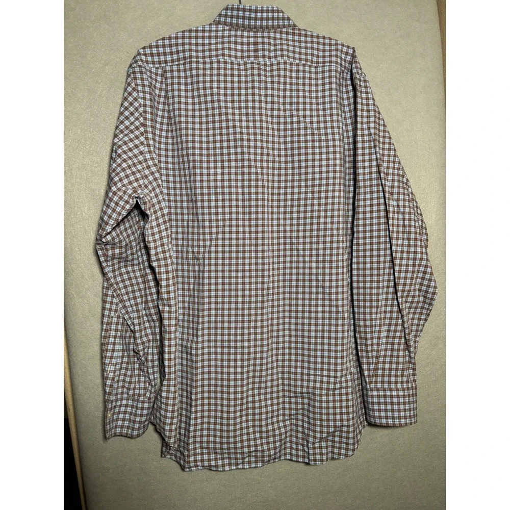 Polo Ralph Lauren Mens XL Classic Fit Plaid Button Down Shirt Brown Blue Cotton